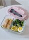 Leak-proof Glass Storage Containers with Airtight Seal 3 Compartment Glass Meal Prep Lunch Box 1L Bento Box for Women Girl Pink