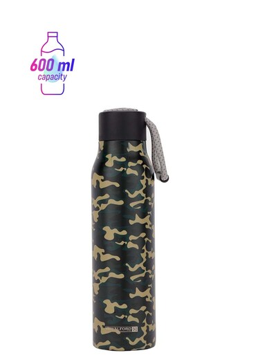 600Ml Stainless Steel Vacuum Water Bottle - RF12023, Preserves Flavor And Freshness With High-Quality, Unbreakable Construction. Portable, Leak-Resistant, And Lightweight Green/Beige