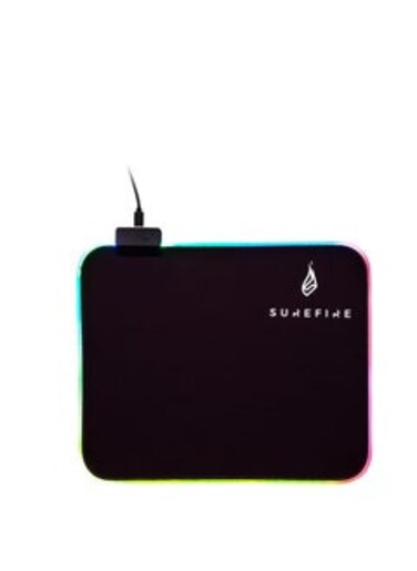 SureFire Silent Flight RGB-320 Gaming Mauspad RGB Mauspad wasserabweisend &amp; rutschfest Mikrotextur-Stoffoberfl&Atilde;&curren;che Gaming Zubeh&Atilde;&para;r Gaming Unterlage Powered by Verbatim 48812 schwarz 320 mm