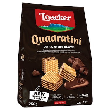 Loacker Quadratini Dark Chocolate Wafer, 250g