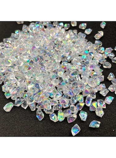 Tazweeq Acrylic Vase Fillers, Acrylic Glow-In-The-Dark Transparent Irregular Shaped Drill, Glass Bottle Filling Drill, Acrylic Gems Crystals Clear Rocks Plastic Diamonds Vase Centerpiece for Vase Fill