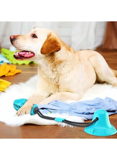 Suction Ball Dog Toy, Puppy Pulling Chewing Training Toys, Molar Ball Clean Teeth Ball, Bite-Resistant Dog Puzzle Toy, Interactive Dog Chew Toys Pet Toys Food-Grade Chewable Toy for Slow Feeding