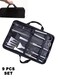9-Piece Stainless Steel BBQ Grill Tool Set with Carry Bag   Portable Outdoor Barbecue Accessories Kit for Camping, Picnic &amp; Home Cooking