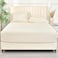 100% Rayon Derived from Bamboo Cooling Fitted Sheet in King Size (200cm x 200cm), 40cm Deep Pocket, 2.5cm Wider Strong Elastic, Silky Smooth, Cream