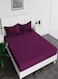 Fitted Bed Sheet +2Pcs Pillow Covers, King/Queen/Double/Single Sizes, Color Purple