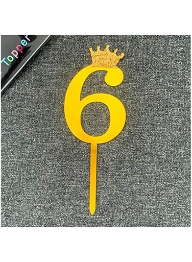 6th Birthday cake topper or 6th anniversary celebration Cake topper - Big Size Number 6 Cake Topper