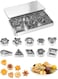 Sandwich Cookie Cutter Set, Baking Tools Set with Box, Cookie Sealer Cookie Cutter, Vegetable and Fruit Cutter, Cheese Cutter, Children's Day Baking Kitchen Use, Various Shapes