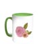 Fees Roses Printed Coffee Mug Green/White 11ounce