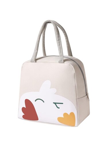 MAKINGTEC Insulated Lunch Bag, Leak Proof Reusable Tote, Waterproof Lunch Bag, Ladies Men's Kids Beach Hiking School Work Picnic Carrying Bag (Beige)