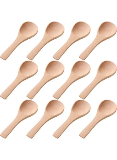 24 Pcs Small Wooden Spoons, 3.5'' L, Mini Wood Natural Tiny Spoons Wooden Little Teaspoons for Jars Sugar Creamer Honey Spices Salt Kitchen Supplies