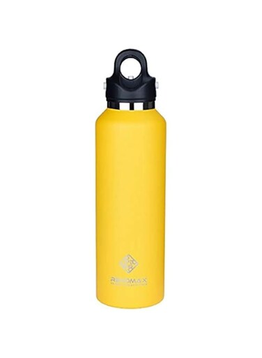 RevoMax Stainless Steel Vacuum Insulated Water Bottle with Twist-Free Lid, No-Screw Insulated Tumblers, Portable Thermo Flask for Cold or Hot Beverages 20oz/ 592ml .Lemon Yellow