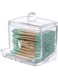 KASTWAVE Acrylic Clear Cotton Swab Holder Organizer And Swabs Storage Box With Q Tip Lid For Bathroom &amp; Vanity, 3.54" (L) &times; 2.95"(W) &times; 3.93"(H) Eco-friendly, Non-toxic and Odorless