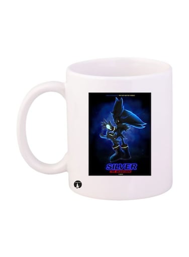 Video Game Sonic Printed Mug White/Blue/Black Standard Size