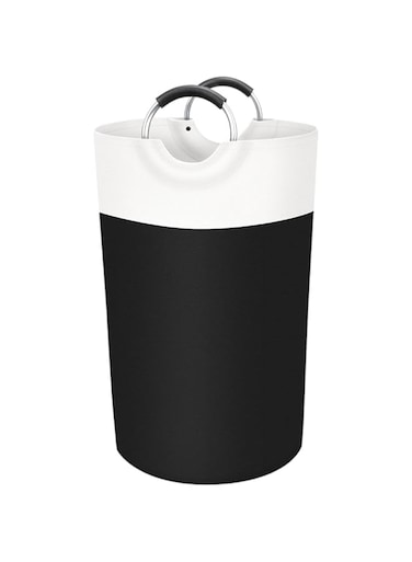Laundry Basket, Large Laundry Hamper with Handle, Collapsible Laundry Baskets, Dirty Clothes Hamper, Waterproof with Foam Protected Aluminum Handles for College Dorm, Family 90L (Black)