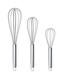 Whisk for Blending, Whisking, Beating, Stirring,Stainless Steel Silicone Handles for Milk &amp; Egg Beating and Stirring - Set of 3
