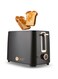 AFRA 2 Slice Bread Toaster, 700W, 2 Slots, Removable Crumb Tray, Plastic Body, Black Finish, Eject Button with Safety Device, AF-100700TOBL, 2 years warranty
