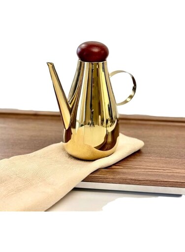 Luxury Golden Oil Dispenser Bottle - Durable Stainless Steel Oil Container with Elegant Design, Drip-Free Spout, Perfect for Olive Oil, Kitchen Storage &amp; Dining Table Decor