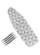 KUKUMAJI Ironing Board Cover 110x30CM Cotton Large Iron Board Cover with 4 Elastic Fasteners Elastic,Protective Scorch Mesh Cloth,Durable Thick Padding (Grey)