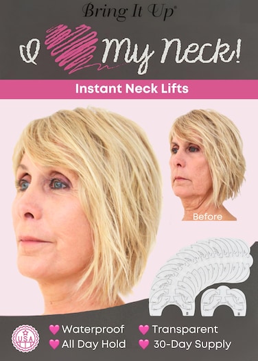 Instant Neck Lift Tape 30 Day Supply, Transparent Neck Lifting Anti Wrinkle Stickers - Tones Sagging Necklines Instantly - Made in USA