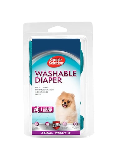 Simple Solution Washable Female Dog Diaper, Blue Green, X-Small