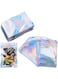 Starthi 50 Packs Resealable Smell Proof Bags Mylar Ziplock Bags Aluminum Foil Pouch Bag Holographic Flat Foil Bags for Favor Food Storage Gift Package Supplies (7.5 x 10 cm)