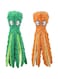 NC Dog Squeak Toys No Stuffing Crinkle Plush Dog Toys for Puppy Teething, Durable Interactive Dog Chew Toys for Small to Medium Dogs Training and Reduce Boredom, 2 Pack (Green+Orange)