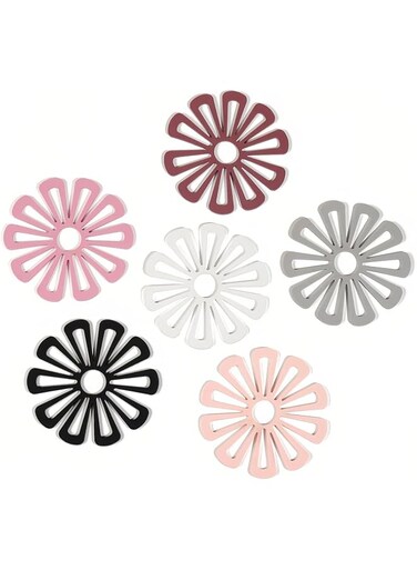 COOLive Set of 6 Flower Shaped Coaster Insulated Silicone Coasters Soft and Durable Rubber Coasters Anti Slip Coffee Coaster-Cup Mat Drink Coasters for Tabletop Protection and Home Decor
