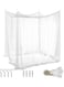 Large Mosquito Net,Double Bed Mosquito Netting,4 Corner Post Canopy Bed Curtain Decorative,Elegant Bed Curtains,Fine Meshes Luxury Mosquito Large Square Net,Bed Curtains Tents Netting(White)
