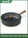 Frying Pan with Lid 28cm, Wok Pan Hybrid Tech Saut&Atilde;&copy; Pans Nonstick, Deep Frying Pan Titanium Pan Chef's Pan, Stay-cool Handle, Compatible with All Stoves, Black
