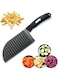 COOLBABY Crinkle Potato Cutter - Stainless Steel French Fries Slicer Handheld Chipper Chopper Potato Carrot Chopping Knife Home Kitchen Wavy Blade Cutting Tool Large Size 2.9" x 11.8