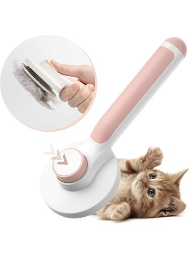 Aokraty Cats Dogs Brushes, Pet Brush for Long Haired &amp; Short Hair, Supple Stainless Steel Bristles Quick Cleaning of the Brush to Remove Tangles Dead Undercoat and Dirt