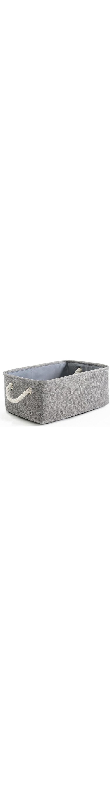Benting Decorative Basket Rectangular Small Storage Basket - Stylish Fabric Storage Bin Organizer with Handles for Clothes Storage (Grey,S：31 * 21 * 13cm)
