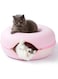 Cat Tunnel Bed, Cat Tunnel, Indoor Cat Hideout, Donut Cat Bed, Universal for All Seasons Cat Condo and Cat Cave (24 in * 24 in* 11 in) (Pink)