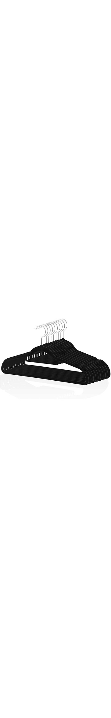 Yanek Non Slip Velvet Hangers 10-Pieces, Black