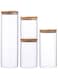 Leaf House 1.8/1.1/0.8/0.5L High Capacity Borosilicate Glass Cylinder Food Storage Container Airtight Canister Jar with Lid (Set of 4)