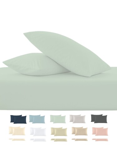 Scape Linen 600 Thread Count Egyption Cotton 2 Pillowcases Set (Standard, Mineral)