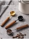 steel coffee powder measuring spoon, quantitative measurement of 15ML grams, milk powder spoon, measuring spoon, walnut handle coffee bean spoon&iuml;&frac14;&circ;golden&iuml;&frac14;&permil;