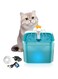 LUMINS Cat Water Fountain, Ultra Silent Cat Fountain 67oz/2L, with LED Light, Activated Carbon Filter, Pet Water Fountain for Cats/Dogs Cat Drinking Fountains with Water Level, Blue(LM123)