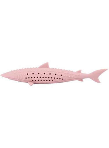 Cat Toy, Interactive Cat Fish Shape Chew Toy Silicone Cat Chew Toys, Pet Cat Molar Teeth Cleaning Simulation Fish Shape Training Interactive Toy for Cats Kittens (Pink, One size)