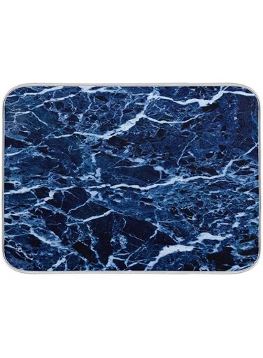 senya Super Absorbent Dish Drying Mat, Microfiber Fast-Drying Dish Mat, 24" x 18, Kitchen Dish Drying Pad, Navy Blue Marble