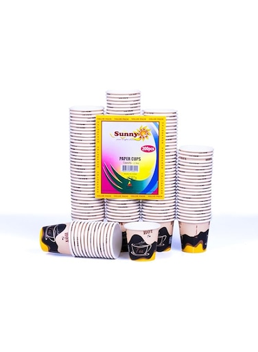 Sunny Your Bright Choice Small Paper Cups 2.5oz, 150 Cups, Coffee Cups - Tea Cups - Kahwa Cups (Design 2)
