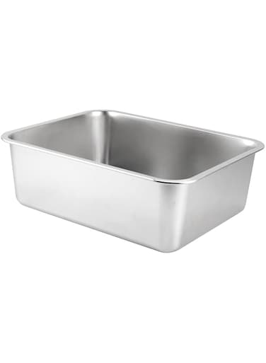 YUEPAO Stainless Steel Cat Rabbit Litter Box Rounded Corners Versatile Rustproof Smooth Surface Scratchproof Kitten Toilet, 40x30x15cm