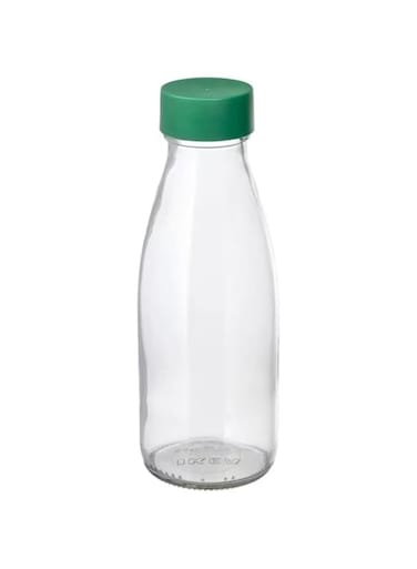 Digital Shoppy Water bottle, clear glass/green, 0.5 l