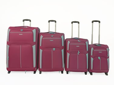 VIPTOUR 4 Piece Softside Spinner 2 Wheels Fabric Trolley Luggage With Number Lock 20/24/28/32 Inches