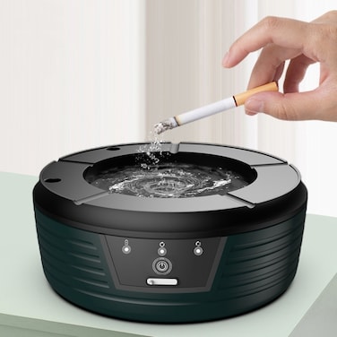 Inductive Automatic Flushing Ashtray Purifies The Air and Removes Cigarette Smell - Green
