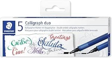 STAEDTLER 3002 C5 Calligraphy Markers - Assorted Colours (Pack of 5)