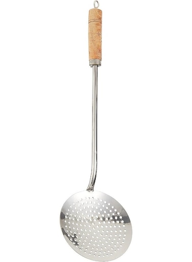 STEEL ZARA SKIMMER WOODEN HANDLE Silver/Brown 42.5cm