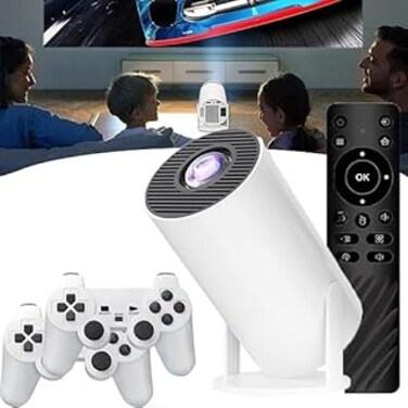 M300 Max Game Projector, 2.4g Wireless M300 Max Game, P30 Max Projector and Game, 20,000+ Retro Games, Smart HD Projector with Wifi and Bluetooth, 4K Mini Game Video Projector (2Set)..