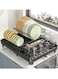 Dish Drying Rack Large Size Without Installation 2-Tier Metal Dish Rack for Kitchen Counter with Drain Board