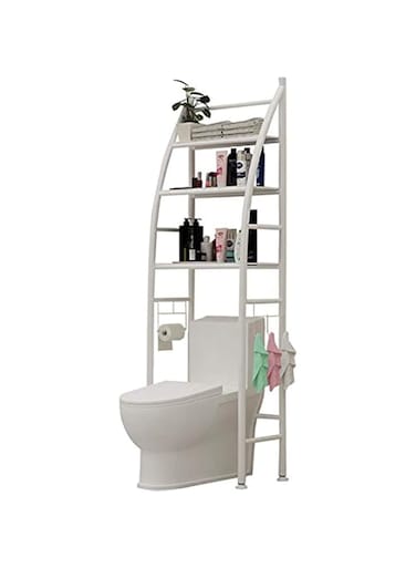 SUPAAR 3 Layers Metal Shelf Over Toilet Space Saving Storage Rack For Bathroom Cabinet Shelving Kitchen Saver Organizer (white)